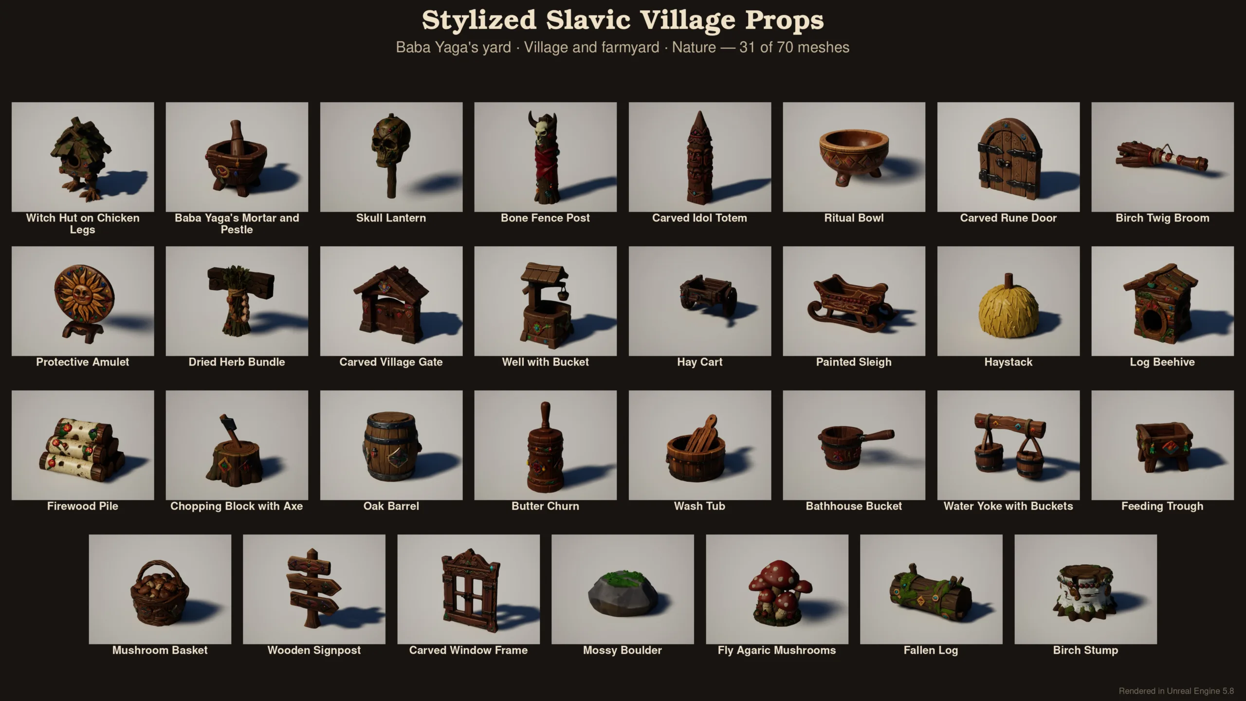 Stylized Slavic Village Props - Image 12
