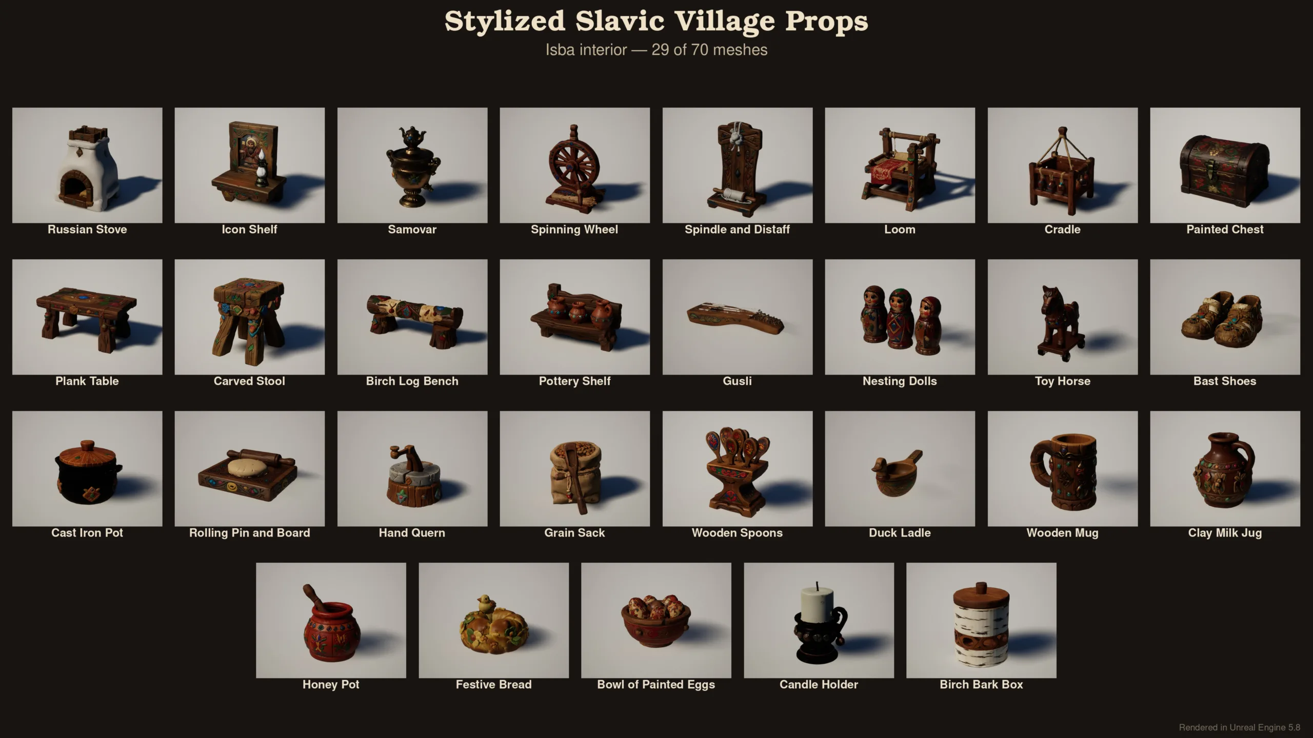 Stylized Slavic Village Props - Image 13